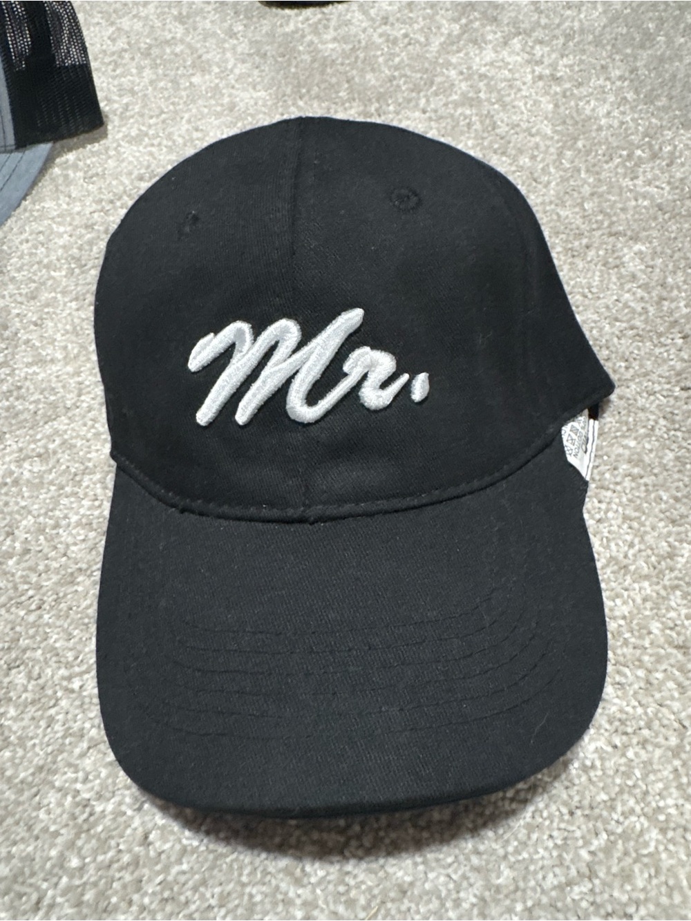 Mr. Embroidered Black Baseball Cap
